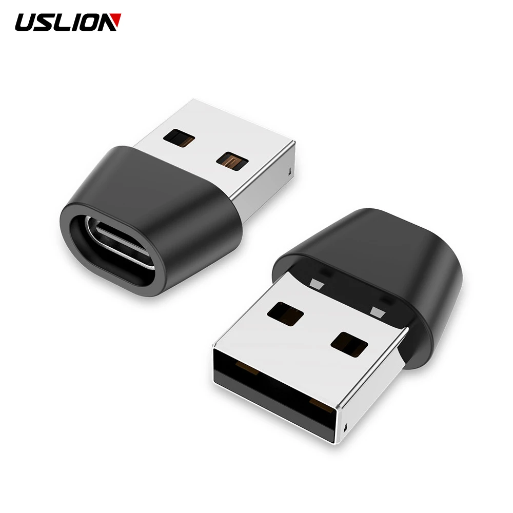 USLION USB OTG Male To Type C Female Adapter Converter USB Type C cable Adapter Connector For Macbook Samsung S21 Data Charger