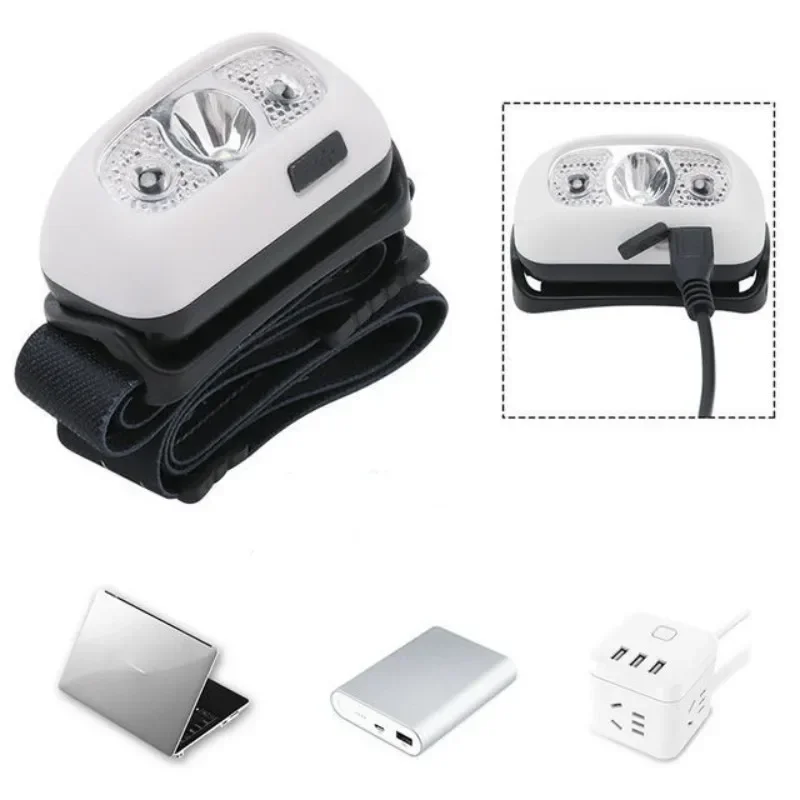 Mini LED Sensor Headlamp Body Motion Sensor Headlight Built-in Battery USB Rechargeable Outdoor Waterproof Camping Torch Lights