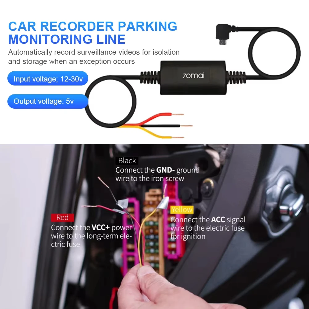 70mai UP03 Hardwire-Kit Parküberwachungskabel NUR für 70mai Dash Cam M500_Omni M310_X800_A810_A510 Dash Cam – Detail 1