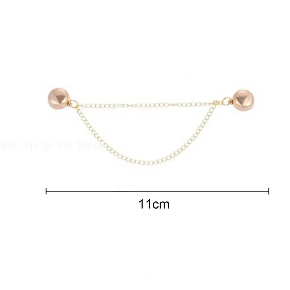Clip magnetica multifunzione per abbigliamento con catena Bottoni metallici Clip per vestiti Sciarpa Gambe per pantaloni Perno magnetico di fissaggio per polsino