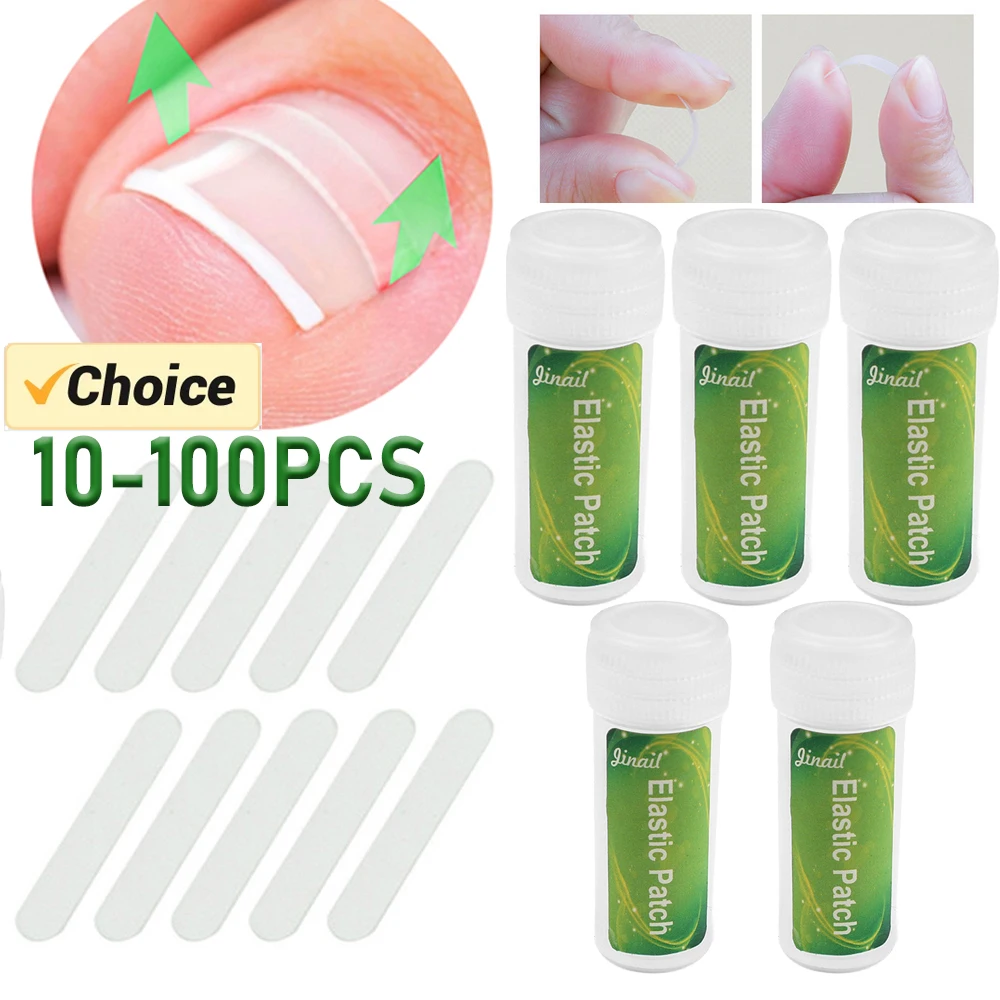 10-100PCS/Bottle Ingrown Toenail Correction Tool Ingrown Toe Nail Treatment Elastic Patch Sticker Straightening Clip Corrector