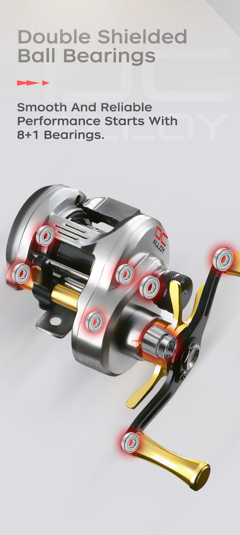 SEASIR DC Alloy Vollmetall-Rundrolle DC-Trommel Digitalsteuerung Ultraleicht 166g Salzwasser-Metallführung Baitcast-Angelrolle – Detail 9