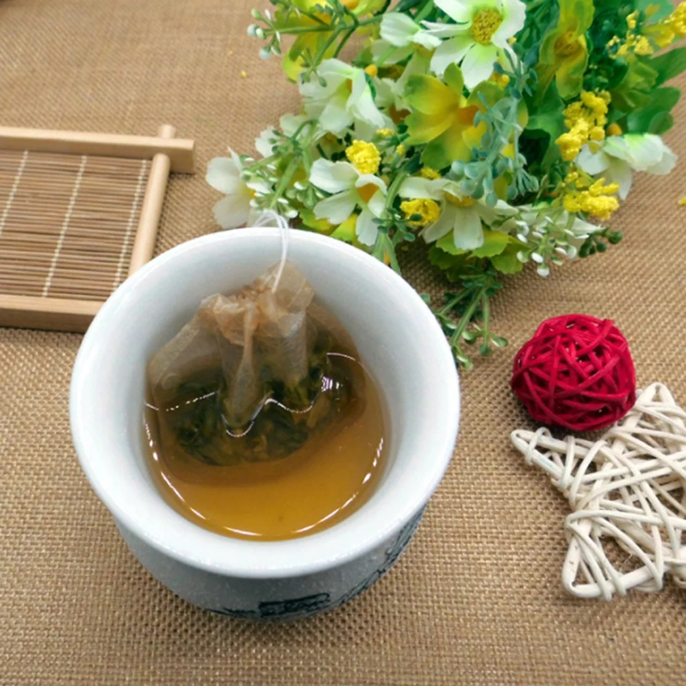 

100Pcs Disposable Paper Tea Bags Drawstring Filter Pouch for Loose Leaf Tea Coffee Potpourri Herbal Powder Brewing