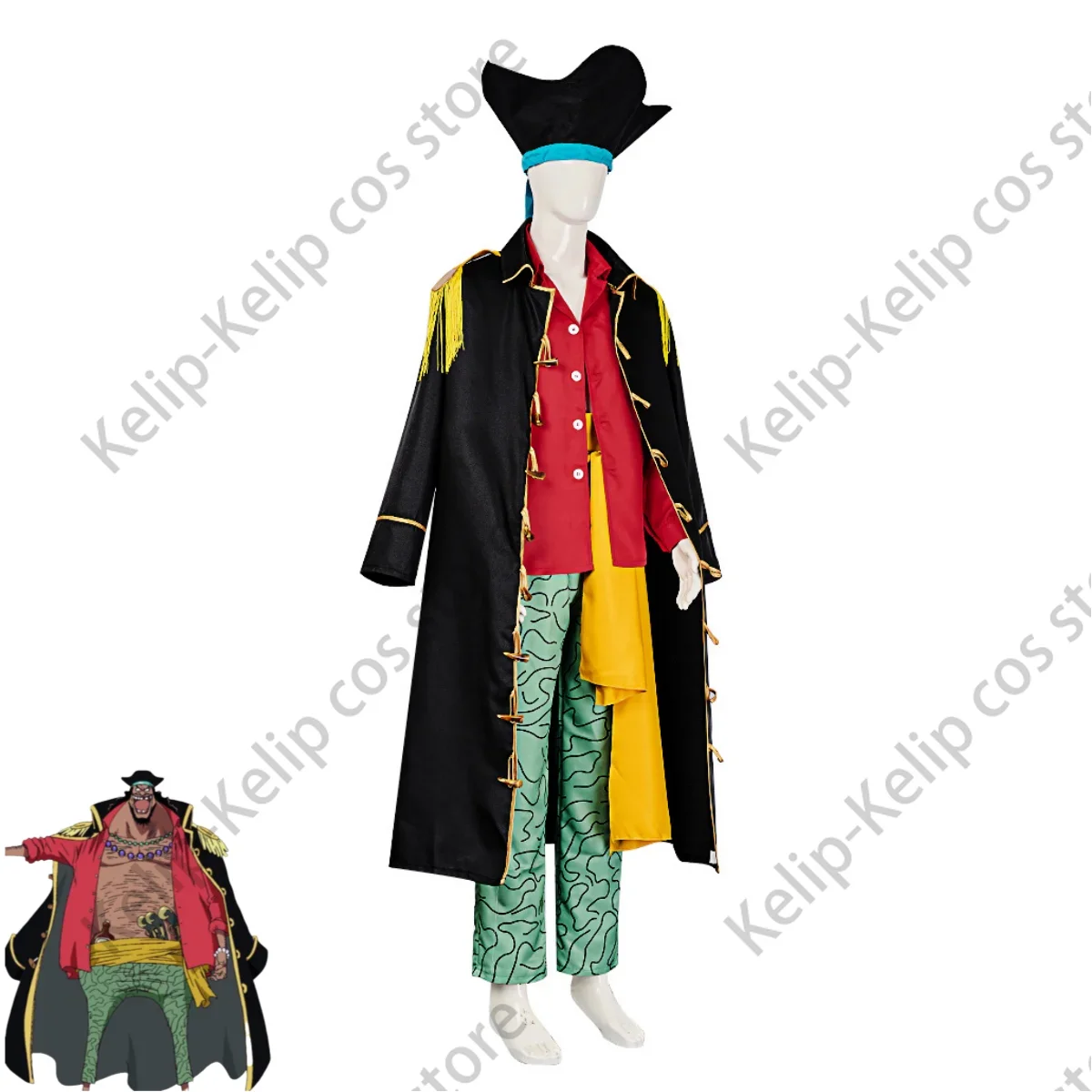 Anime Marshall D Ensinar Cosplay Fantasia, Novo Mundo Quatro Imperadores, Manto Preto Barba Negra, Manto Uniforme e Chapéu, Fato de Halloween para homem