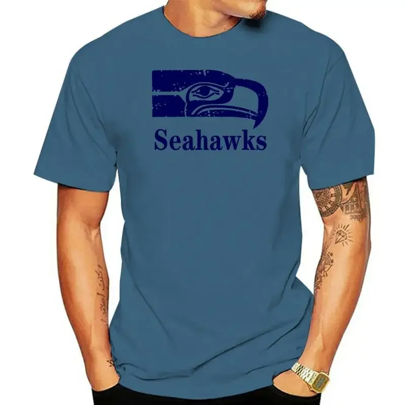 Seattle 2024, letnia koszulka myśliwska Vintage Seahawks Retro Seahawks Logo Tee odzież męska topy harajuku