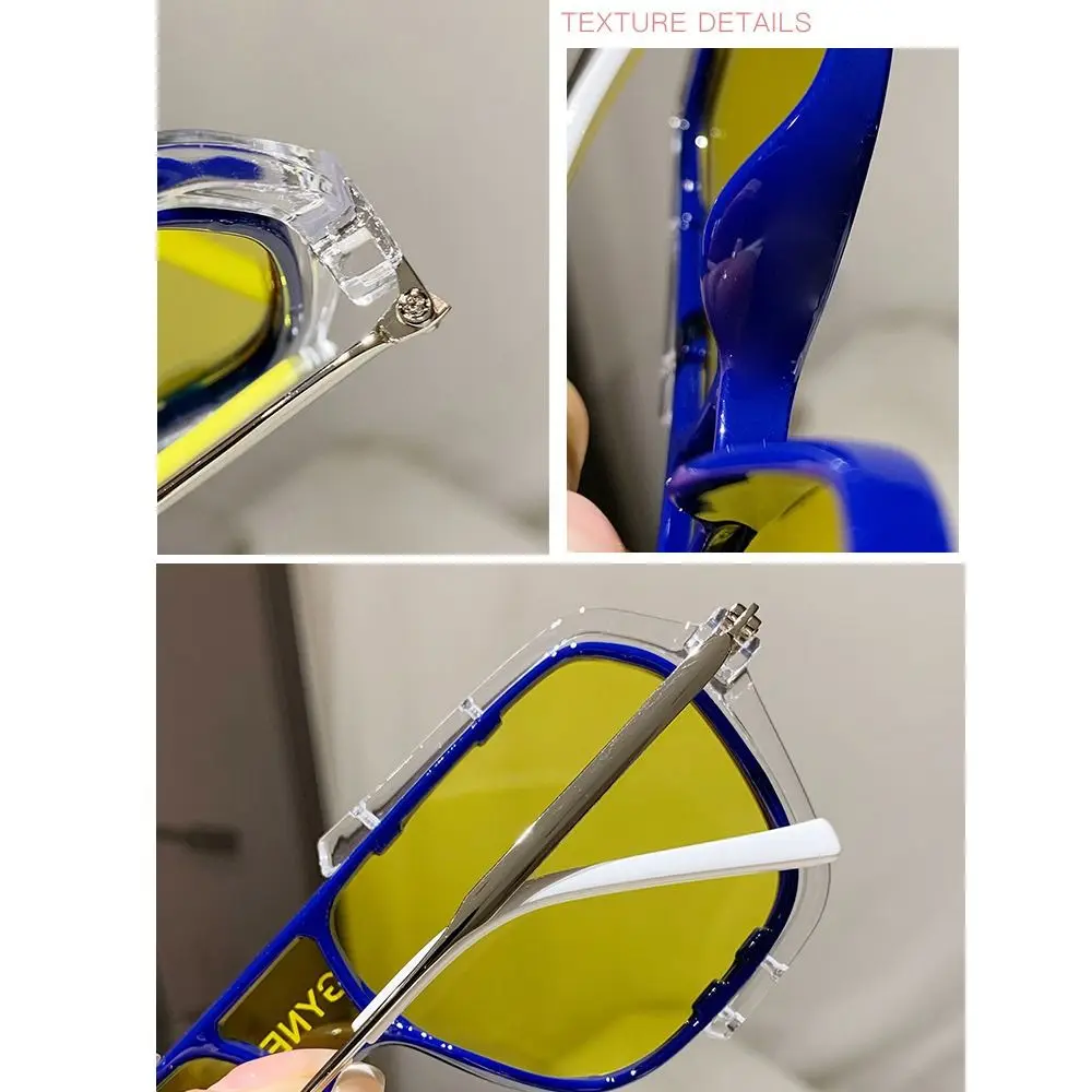 Punk Square Frame Sunglasses Travel Accessories Anti-UV 380 Black Shades Glasses Street Photos Decoration Retro Sunglasses