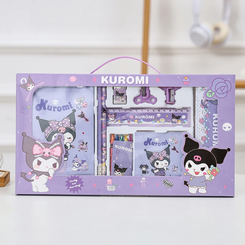 

Sanrio Hello Kitty Kuromi Stationery Set Pencil Case Pencil Ruler School Stationery Supplies Study Stationery Gifts