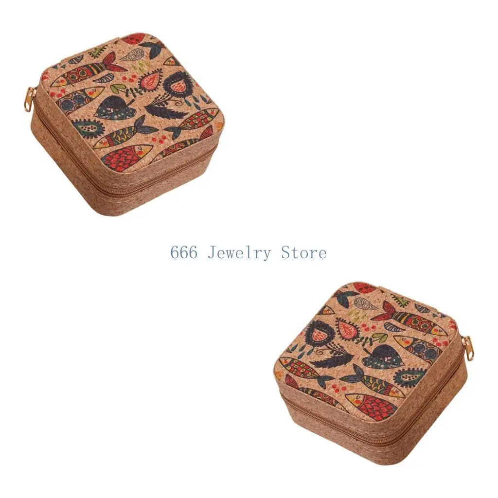 F2TD Portable Zippered Leather Jewelry Great For Trips And Everyday Use