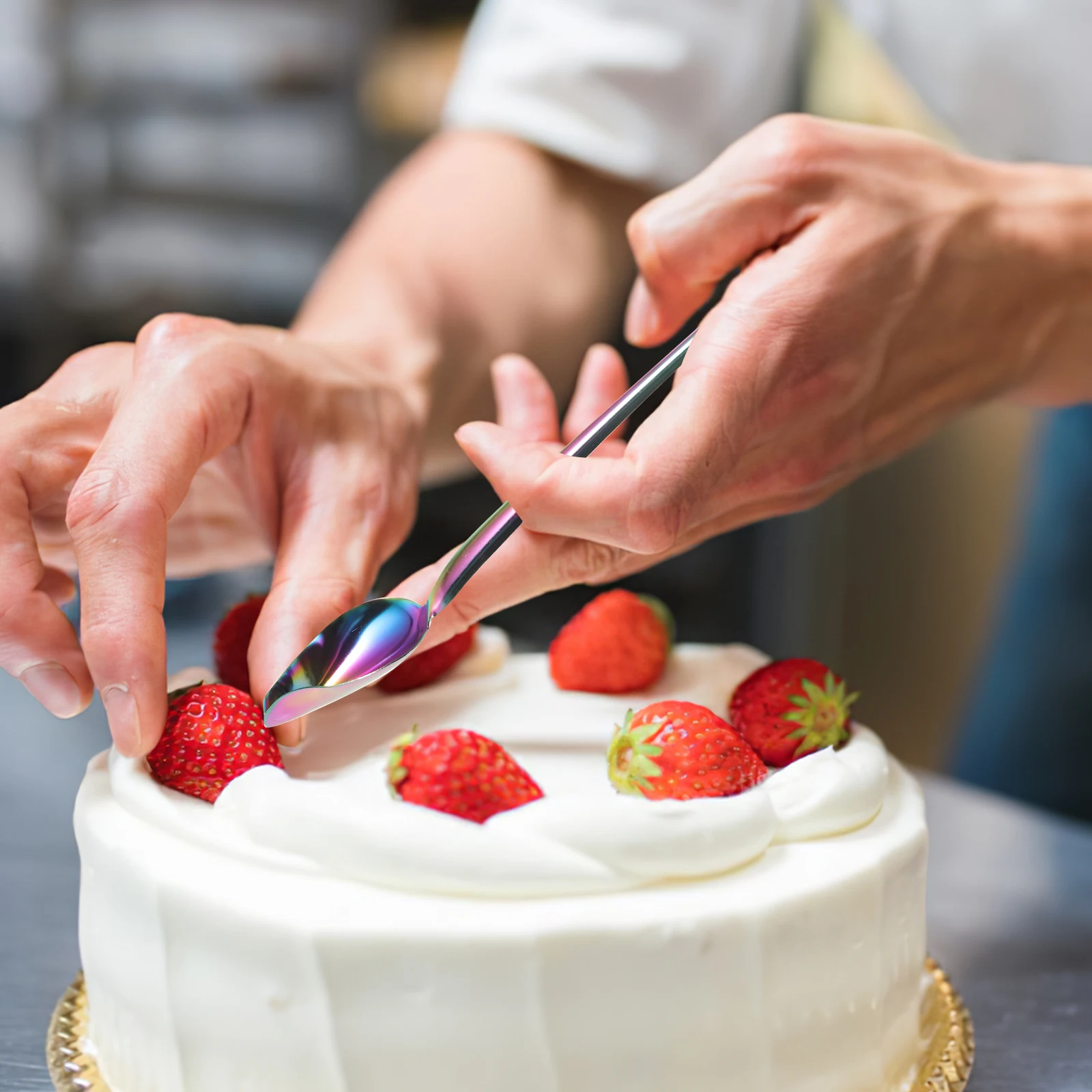 

2Pcs Culinary Chocolate Drawing Spoons Stainless Steel Chef Decorating Tools for Cake Dessert Sauce Painting Chocolate Dipping