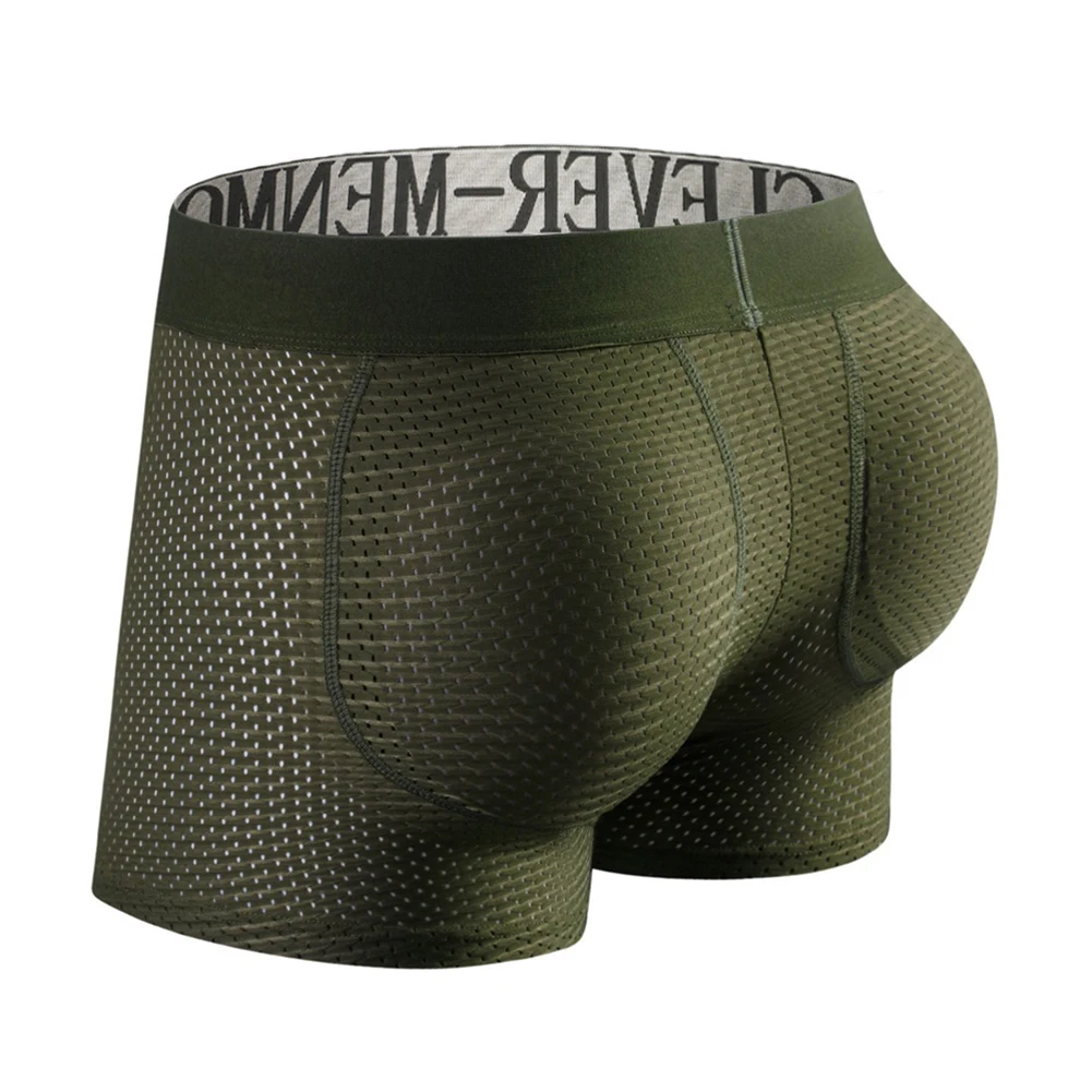 

Sexy Men Padded Underwear Camouflage Mesh Buttocks Lifter Butt Push Up Underpants Sensual Men's Panties Bikinishorts