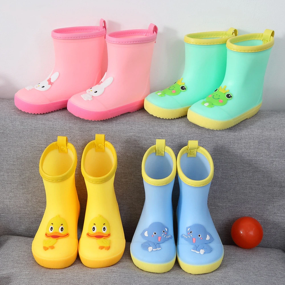 Cartoon Classic Children\'s Shoes PVC Rubber Kids Baby Cartoon Shoes Water Shoes Waterproof Rain Boots Toddler Girl Boy Rainboots