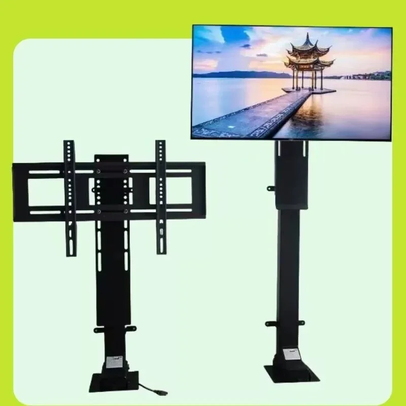 Electric Remote TV Lift Stand Motorized Height Adjustable TV Mount for 32-70 Inch LCD Screen Dual Motor Cold Rolled Steel