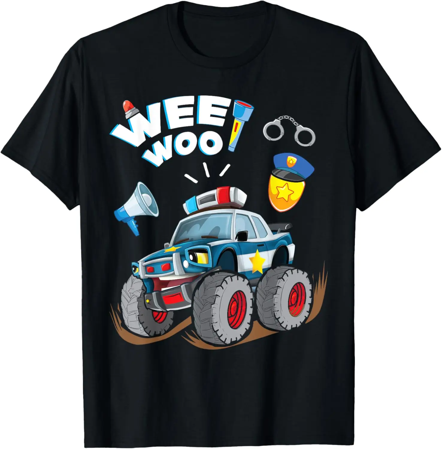 Funny Monster Truck Police Car Boy Wee Woo Cop Policeman T-Shirt