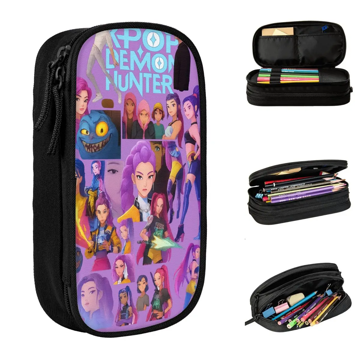 

KPop Demon Hunters Pencil Case Girls Boys Kawaii Pencil Box Design School Pencil Cases Stationery Gift Idea