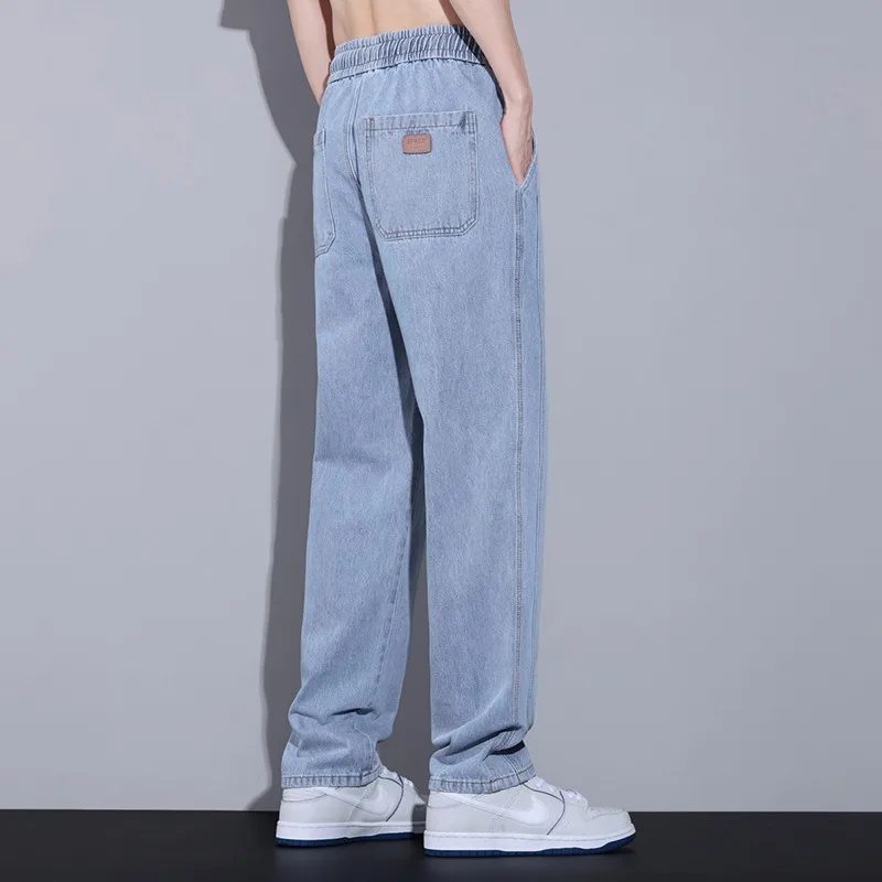 Youth Casual Pants Men's Korean Style Loose Wide Leg Jeans Streetwear Trendy Quality Trousers Student Demin Summer Man Clothing