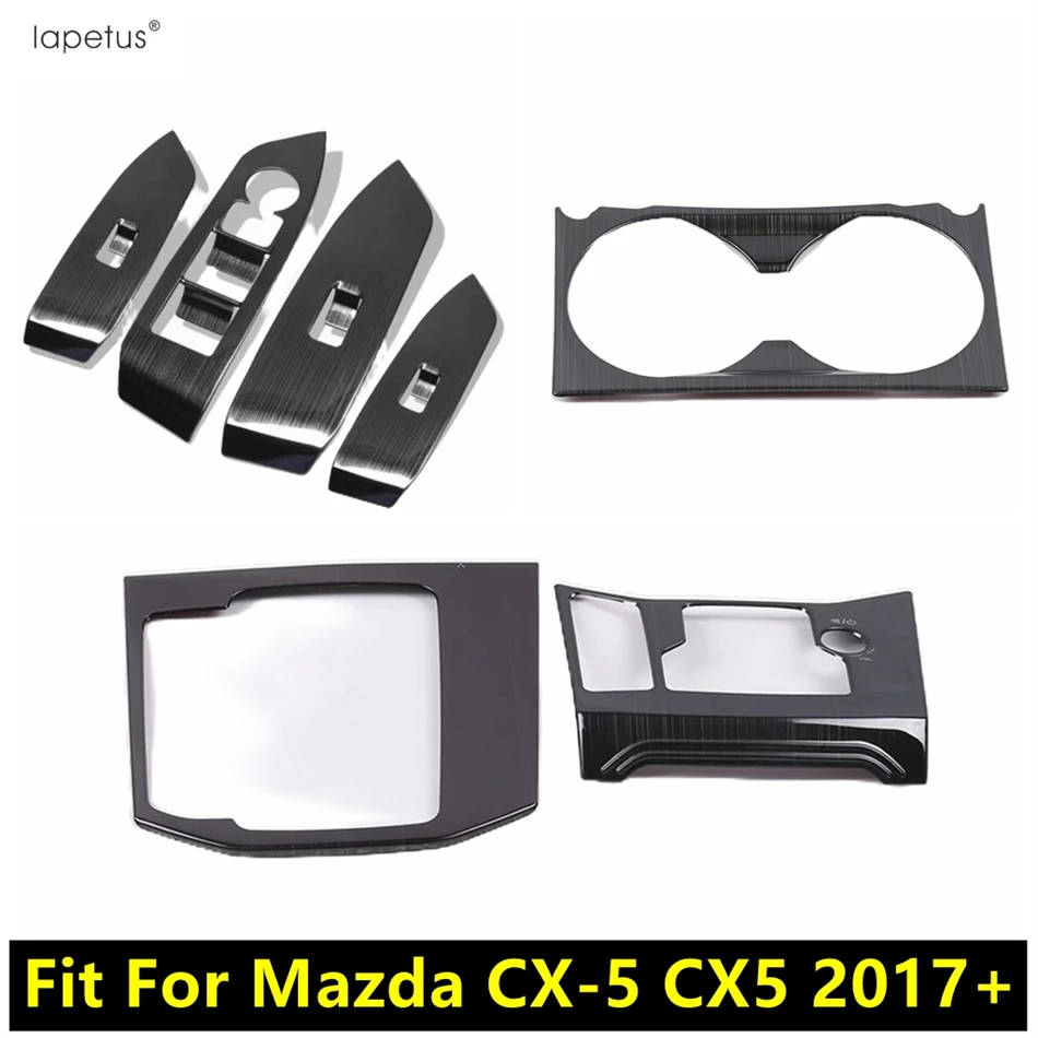

Car Window Glass Lift / Gear Shift Panel / Water Cup Frame Cover Trim Stainless Steel Accessories For Mazda CX-5 CX5 2017 - 2024