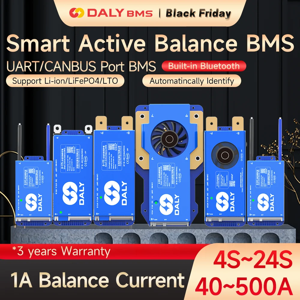 DALY 100 BALANCE BMS 4s 8s 16s 24s BT 40A 60A 80A 100A Литий-ионный lifepo4