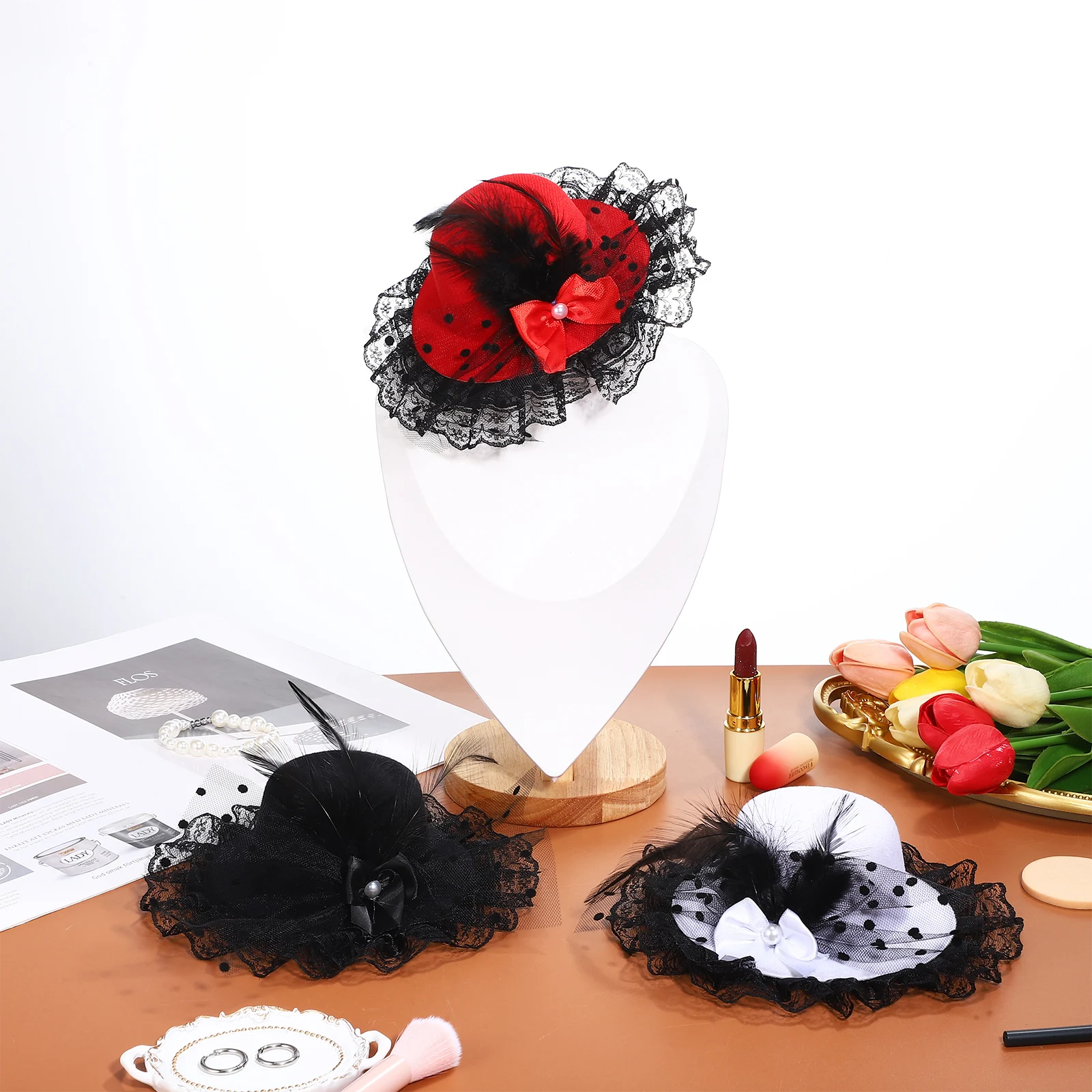 

3pcs Fascinator Hats Women Elegant Bow Tea Party Hat Hair Accessories Banquet Wedding Headpiece