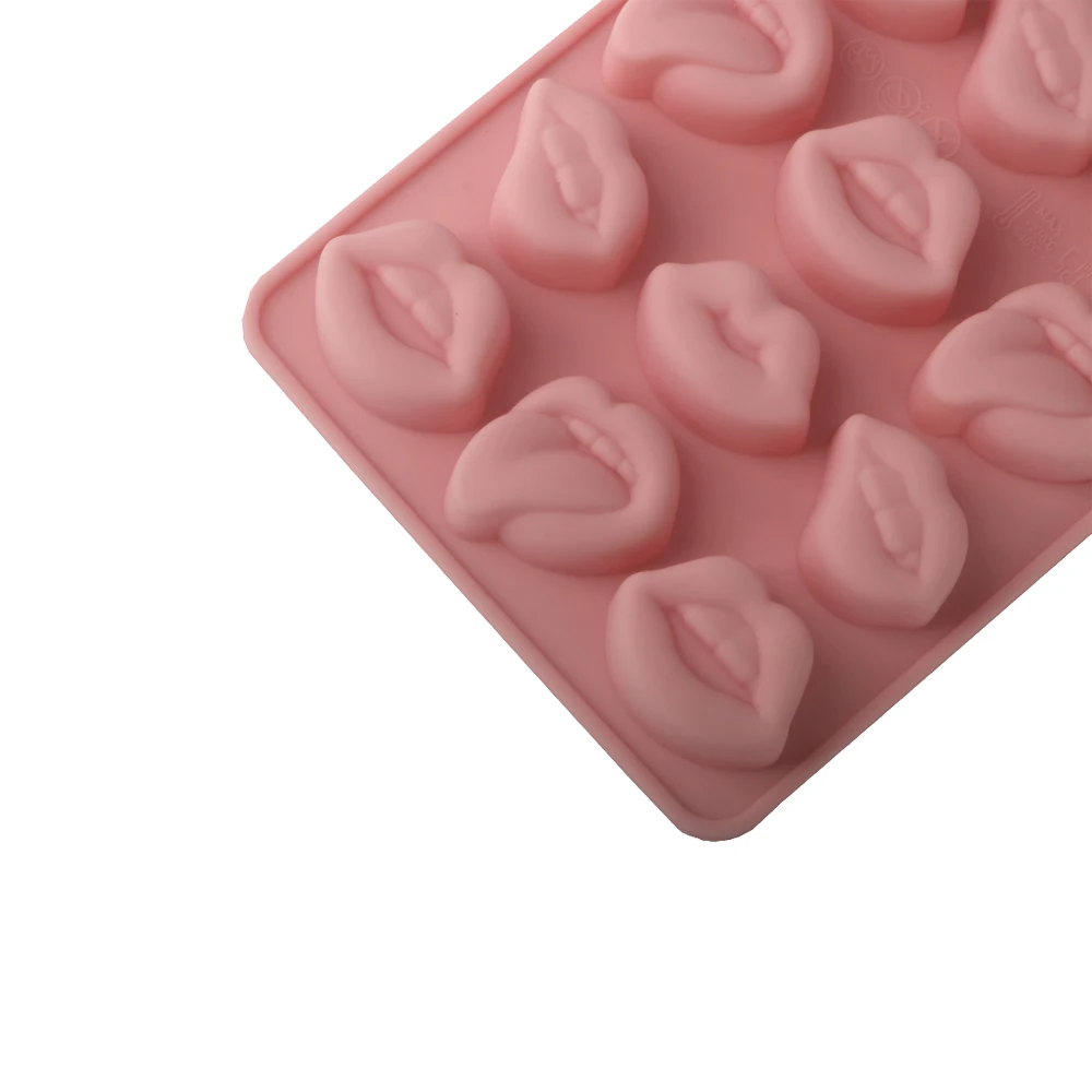 18 Cells Funny Mouth Shaped Silicone Chocolate Mold Ice Cube Tray French Mousse Cake Molds DIY Cookie Mold Dessert Baking Tools