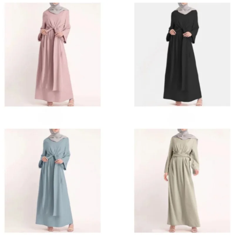 

2024 Robe Solid Color Lace Waist Long Dress Vestidos De Fiestas Elegantes Mujer Dresses on Offer Clearance Free Shipping