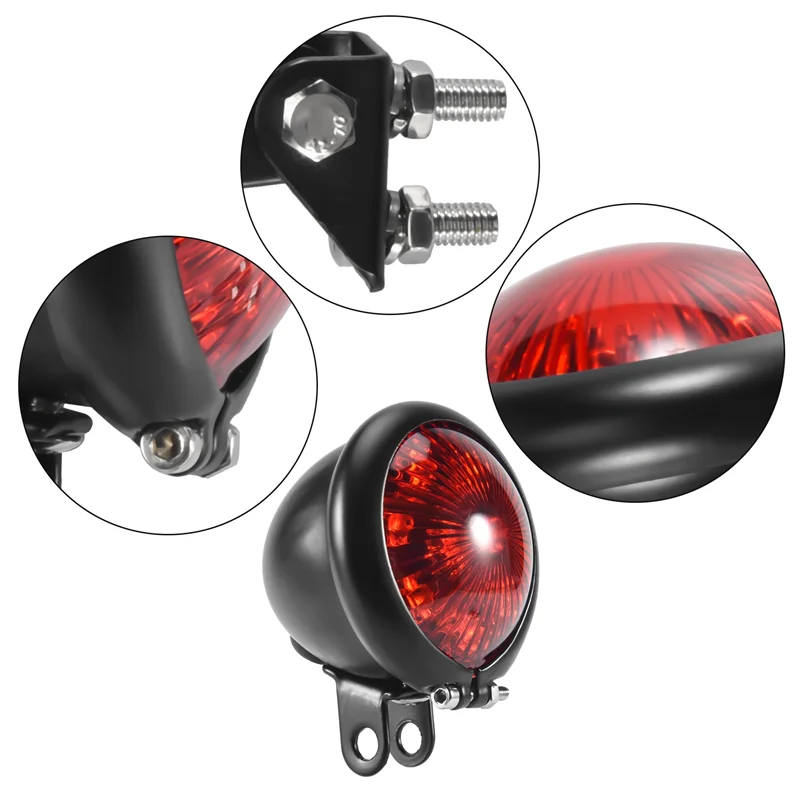 الرائدة حافة-الأحمر 12 فولت Led أسود قابل للتعديل مقهى المتسابق نمط وقف الذيل ضوء الدراجات النارية الفرامل لمبة خلفية الذيل ضوء ل المروحية Bo