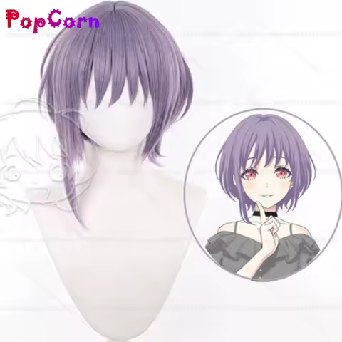 Nyamu Yutenji Wig 40cm Short Purple Wig Cosplay Anime Cosplay Wigs Heat Resistant Synthetic Wig for Daily Party Costume