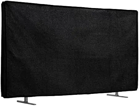 

Dust Cover for 55" TV - Black Linen Screen Protector - TV Cover for Dust & Scratches - Fits Flat Screens