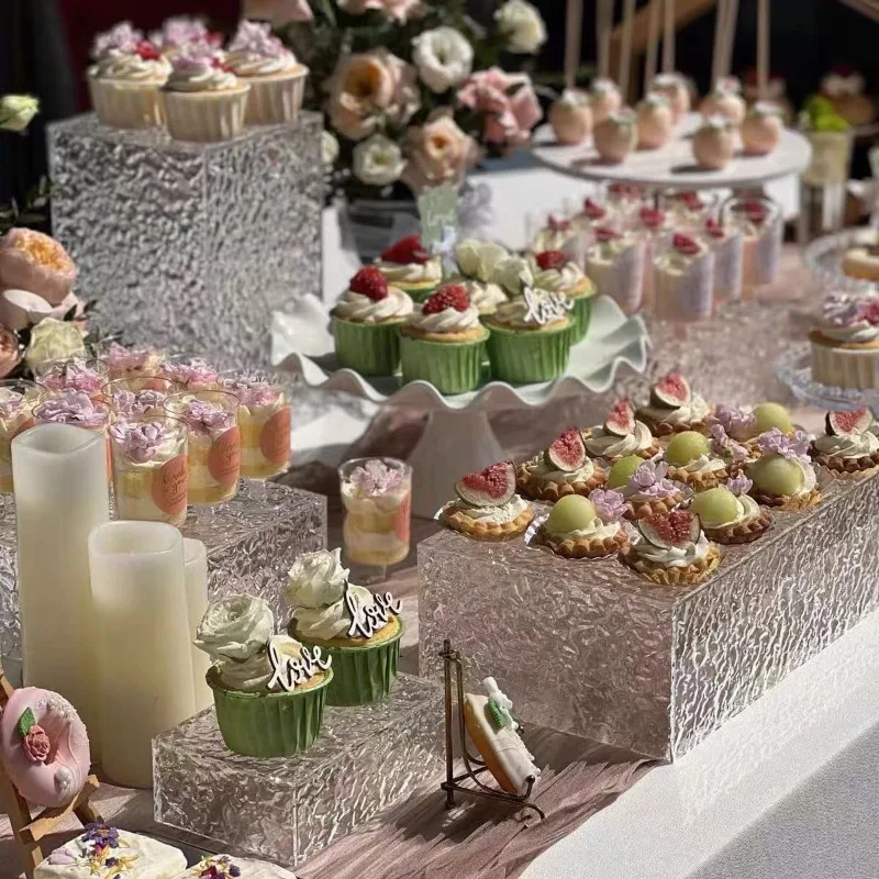 Acrylic water ripple dessert stone display, premium display stand