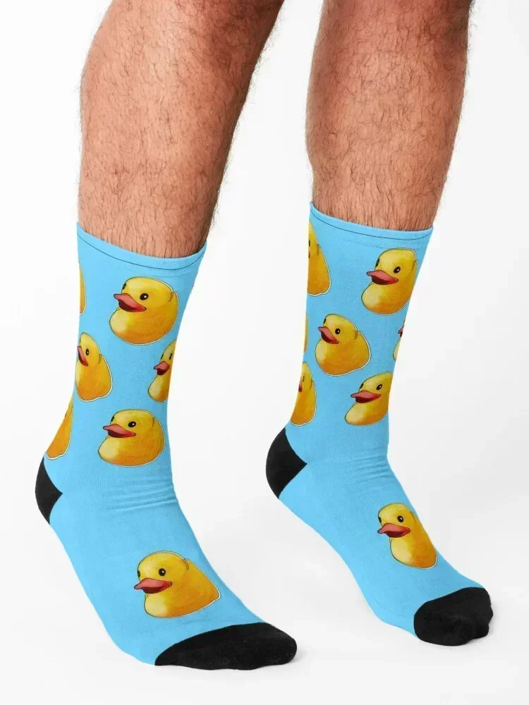 Ducky Delight: Vibrant Rubber Duck Painting Socks shoes basketball Run anti-slip Women Socks Men's