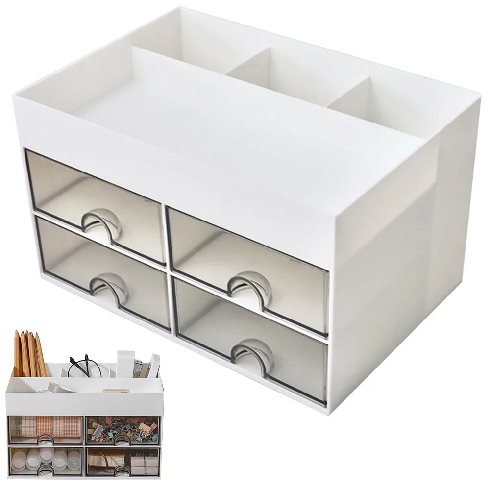 Desk Organizer Drawer Storage Box Multi-Function Plastic Stationery Organizer Cosmetics Holder Desktop Storage Case