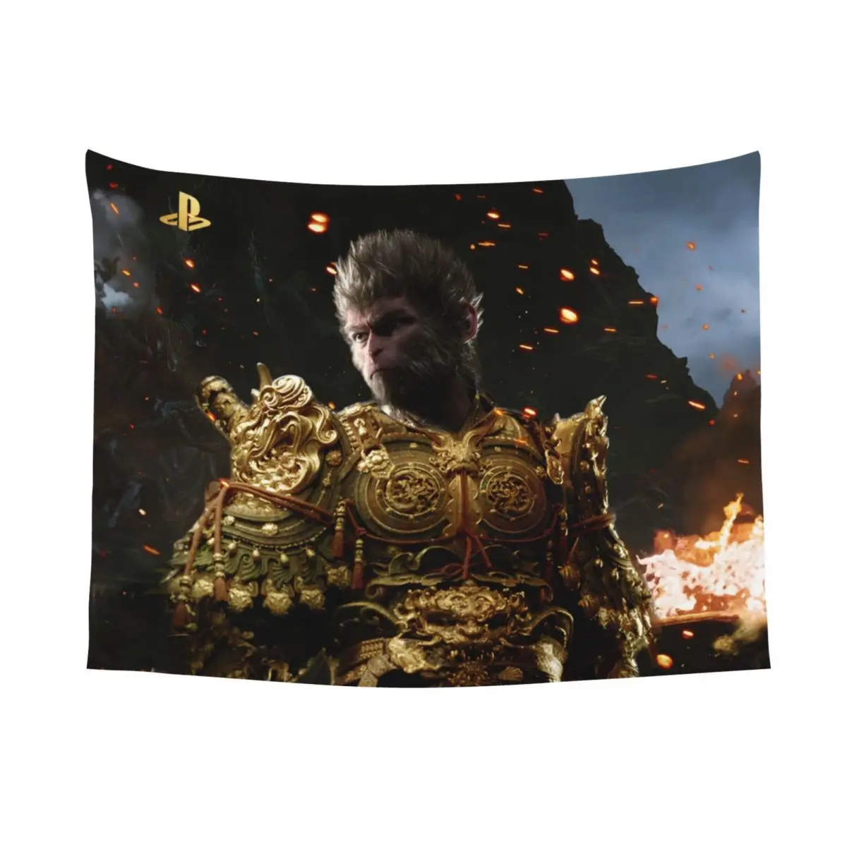 

Black Myth Wukong Monkey King Tapestry Hippie Polyester Wall Hanging 2024 Game Chinese Bedroom Table Cover Mandala Wall Carpet