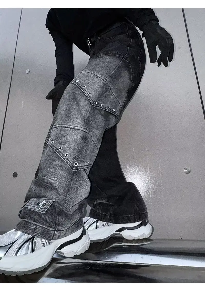 2024 Pantalones y2k Streetwear Vintage blau baggy neue Jeans Cargo hose für Männer Kleidung gerade weites Bein Hip Hop Jeans hose – Detail 19
