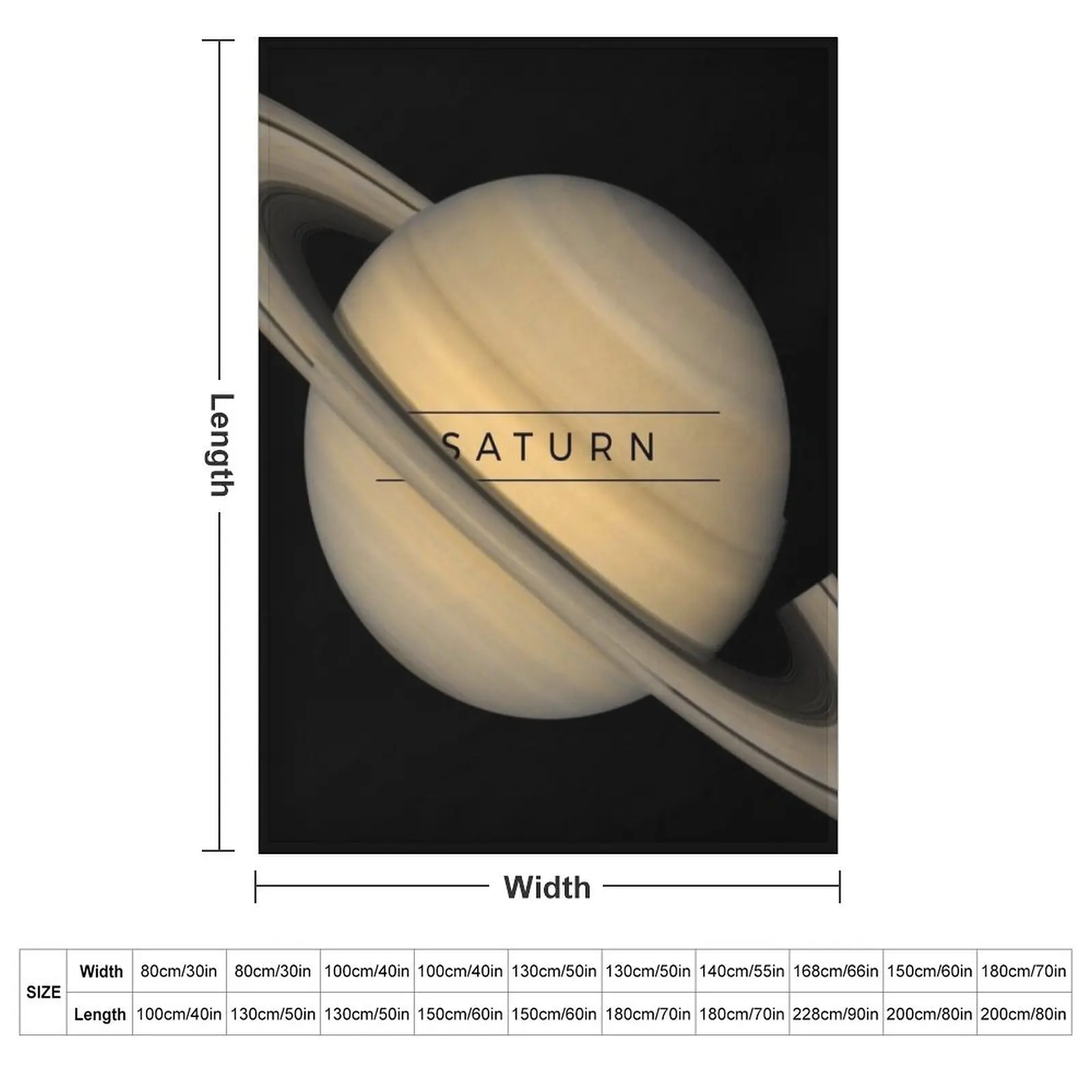 Saturn -- Planets Moons Solar System Education Series Set Throw Blanket couch cozy soft plush fuzzy picnic outdoor blanket