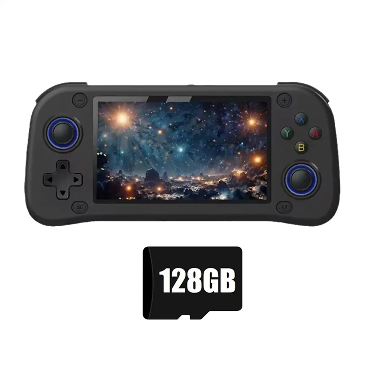 “QUALITY EXCELLE“G28 Retro Handheld Video Game Console 128G 4.3 Inch HD Screen Linux Game Player Supports 20+ Emulators Black