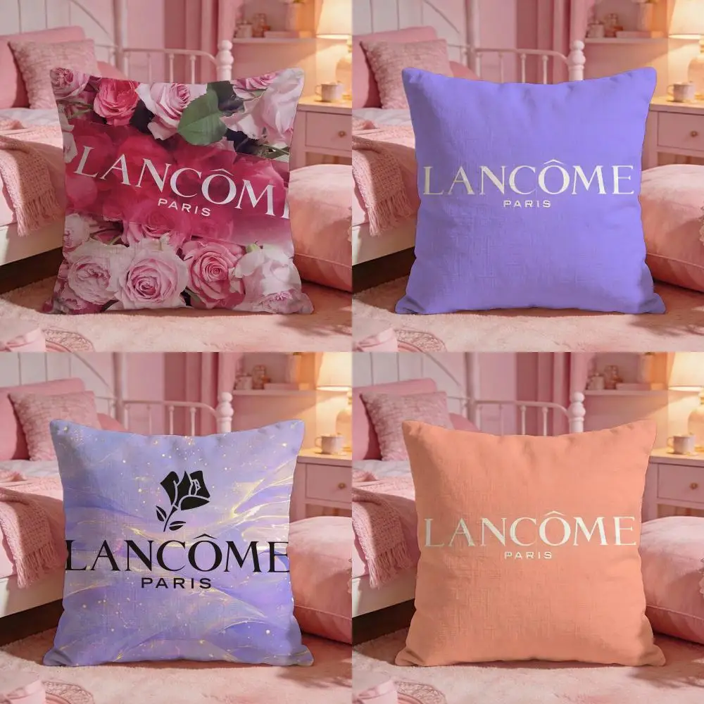 L-LancomeS Classic Brand Logo Cushion Cover Premium Comfort Reversible Pillow Cove-Two In One Design For Any Room & Car Interior
