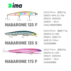 Ima Lure Imported From Japan and The Bait NABARONE Nu Overlord 125 Mm - 175 Mm Floating Helped Sink Mino Bait