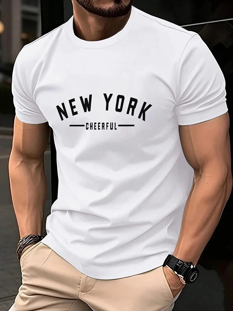 Herren T-Shirt Hochwertig 100% Baumwolle Kurzarm-Oberteil Sommer Täglich Lässige Mode Kurzarm-Shirt für Männer Zuhause Outdoor Komfort-T-Shirt – Detail 6