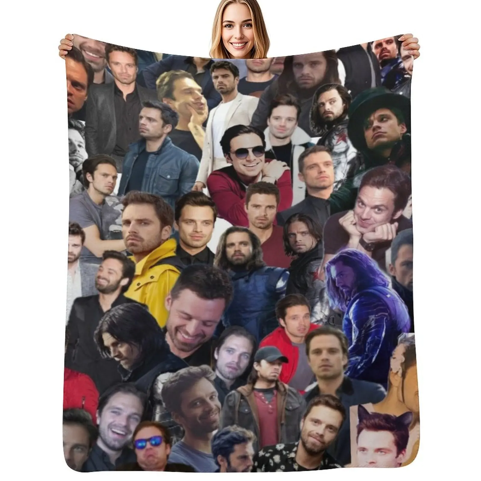 

Sebastian Stan college Throw Blanket Soft Plaid Warm cosplay anime Blankets