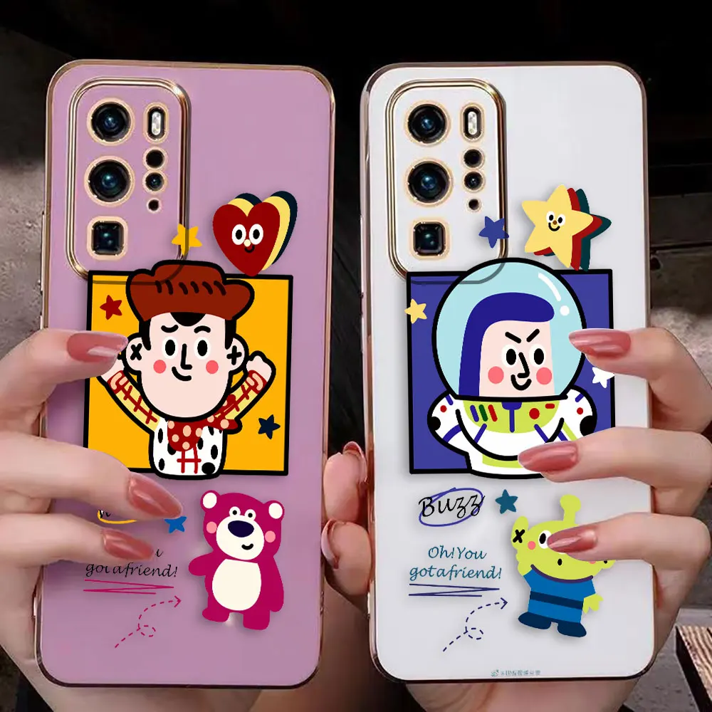 Cover Smooth E-TPU Phone Case Huawei NOVA 3 3I 4 5I 5T 7 7I 8I 9 9SE 10 Y70 X7A X9A 20 50 70 PRO 5G Case Funny Toy Story Couple