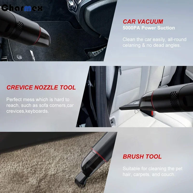 Charmex Upgrade Car Jump Starter  Power Bank Car Jump Starter Portable Car Vacuum Cleaner