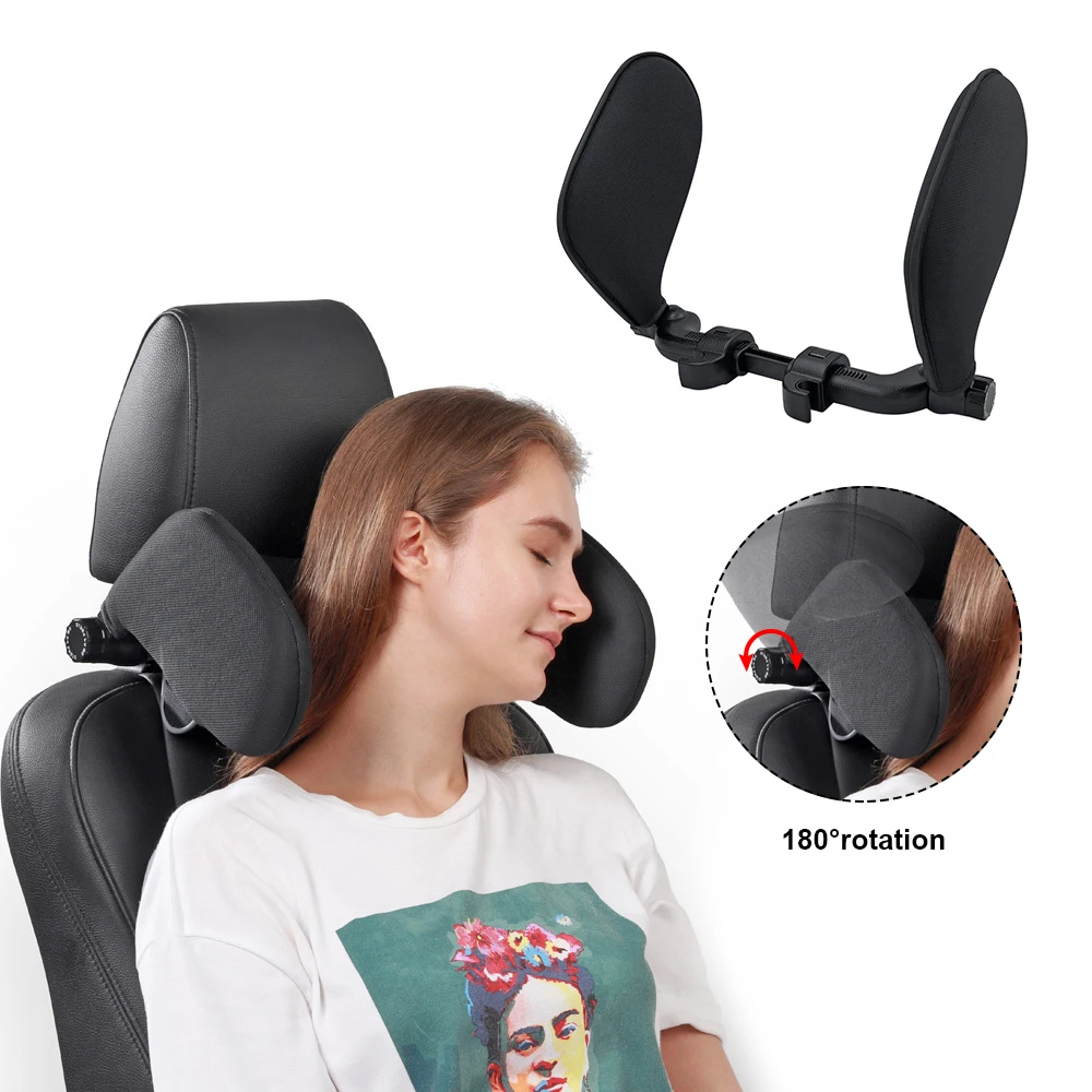 Travel Sleeping Cushion Telescopic Side Head Support For Kids Adults Mesh Cloth Car Seat Headrest Neck Support Pillow