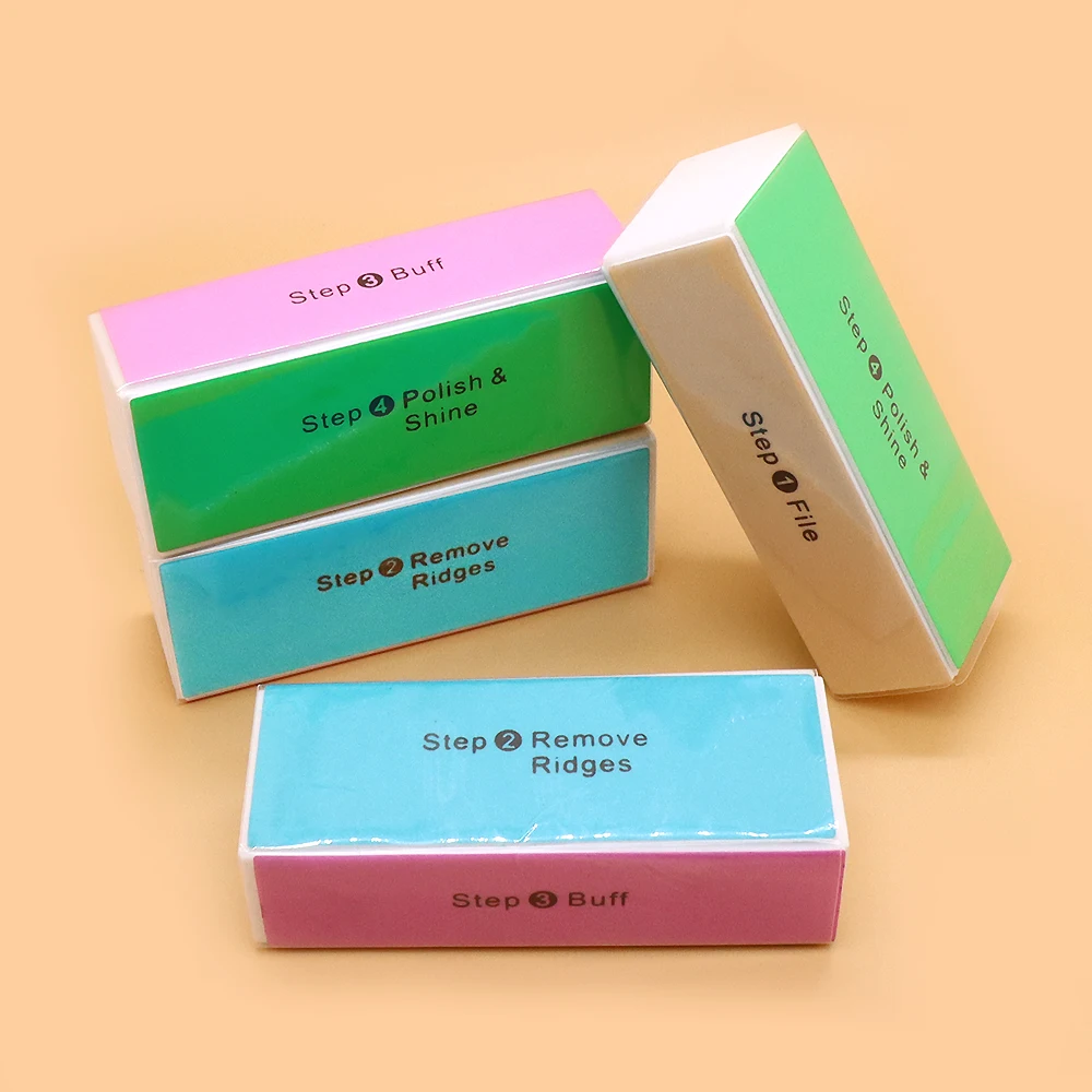 5Pcs Four-Sided Nail Sanding Files Block Pedicure Manicure Tools Nail Stylist Supplies Color Sponge Nail Polishing Files Buffer
