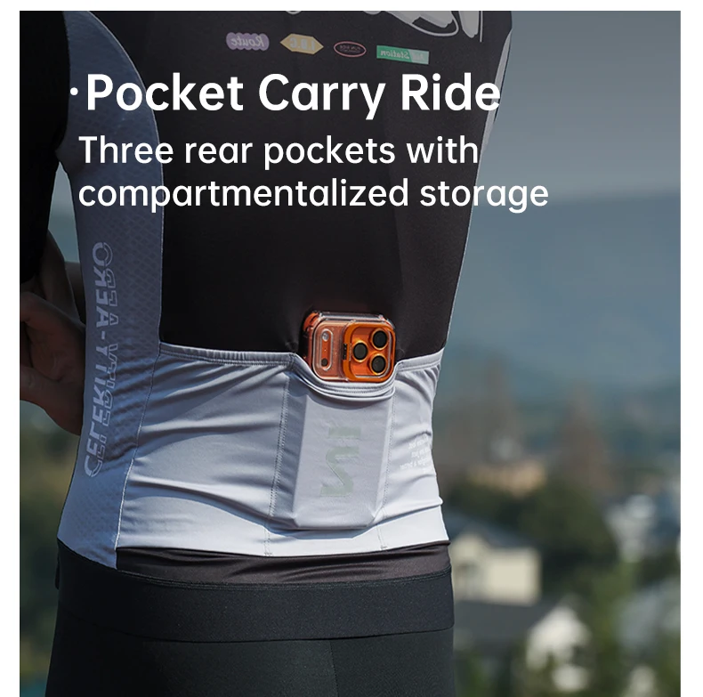 INBIKE Professionelles Radtrikot für Herren, Sommer, atmungsaktiv, schnell trocknend, kurzärmelig, für Rennradfahren, mit Taschen – Detail 5