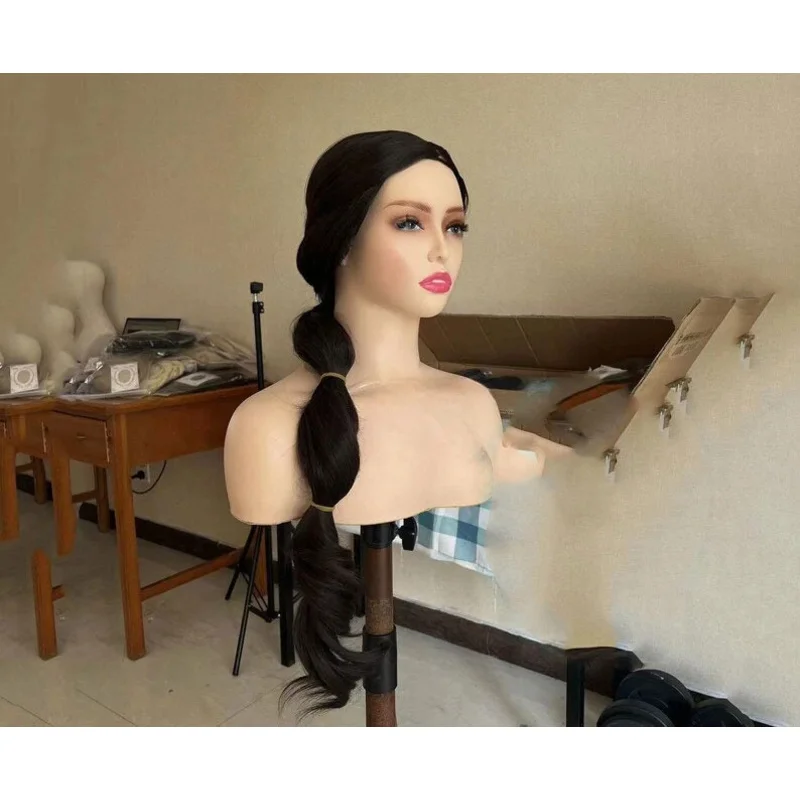 

Парик для косплея, парик принцессы Жасмин, черный парик, длинный плетеный парик, парик для Хэллоуина, костюм, парик для женщин, синтетический парик