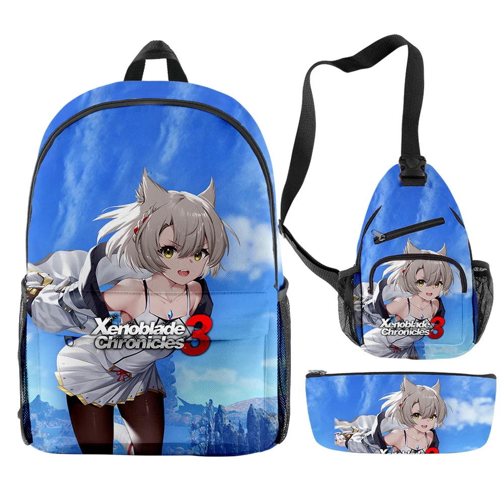 

Classic Popular Xenoblade Chronicles 3 Game 3D Print 3pcs/Set pupil School Bags Travel Laptop Backpack Chest Bag Pencil Case