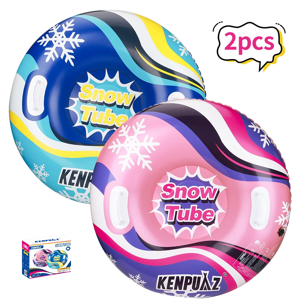 Kenpuaz الأزرق والأحمر نفخ السلامة غير عرضة الكراك أنبوب الثلج الدائري الشتاء مقاوم للماء رشاقته PVC مقبض بلاستيكي ثابت #1