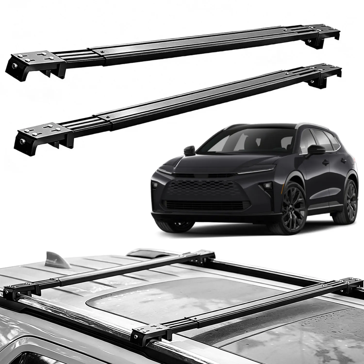 Fits 2025-2026 Toyota Crown Signia Roof Rack Cross Bars, Silent Telescopic, Heavy Duty Carrier, Anti-Theft Lock, Easy Install
