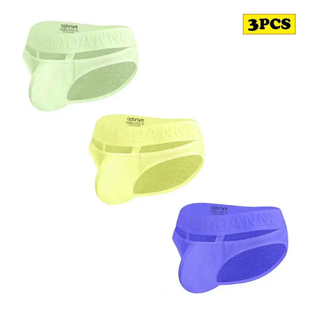 

3PCS Men Sexy Underwear Cotton Lingerie Male Jockstrap Panties Underpants Briefs for Men
