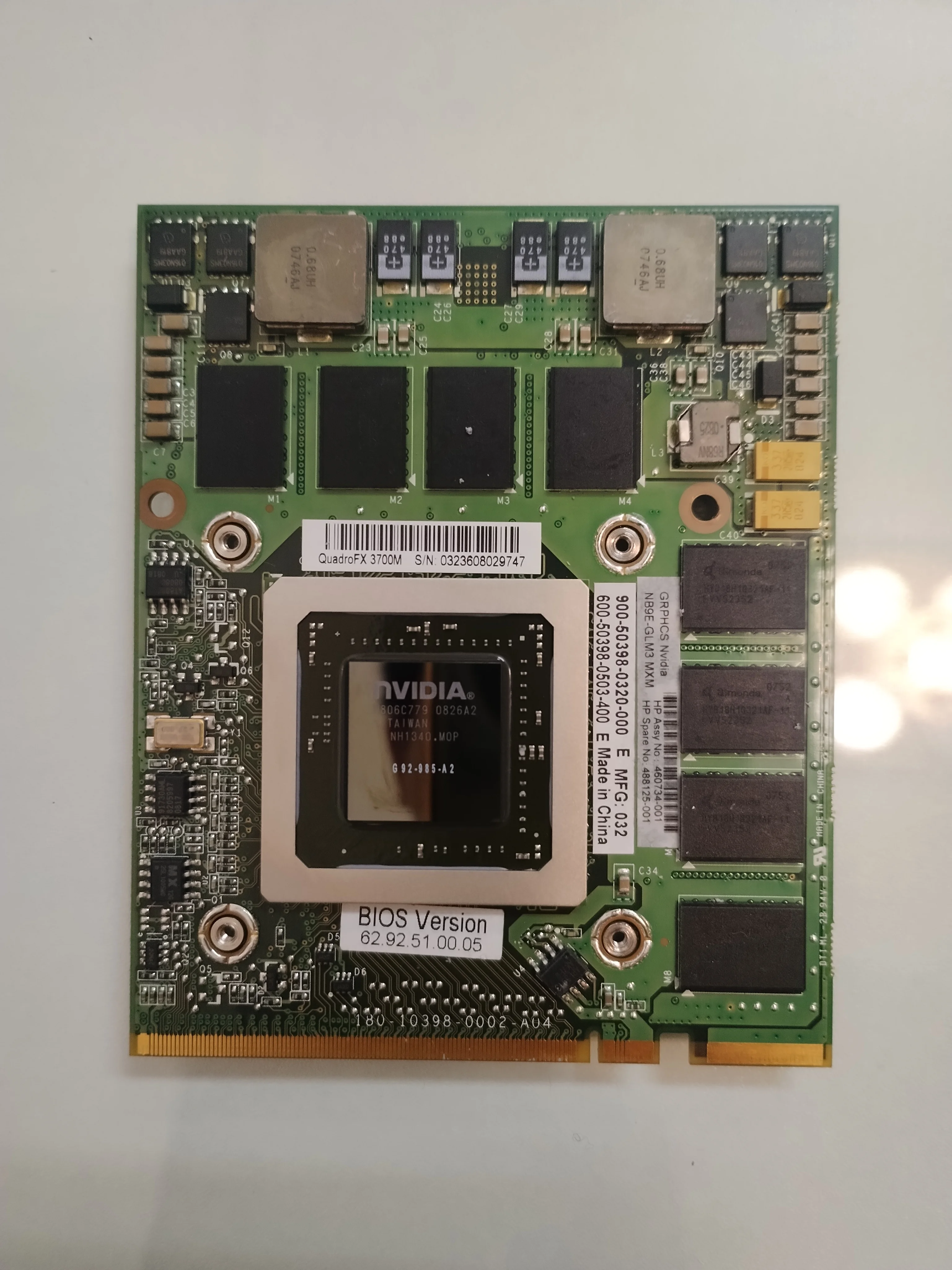 FX 3700M 1G Video Graphics VGA Card G92-985-A2 for HP Compaq 8710w 8710p 8730w 8730p 488125-001 460734-001