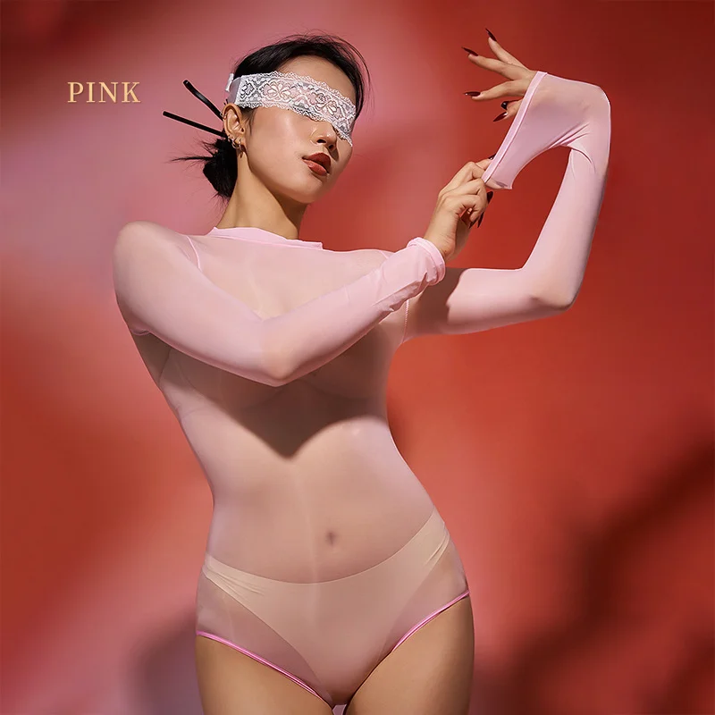 

Мужской и женский сексуальный бесшовный облегающий бикини, масляный гладкий боди с высоким вырезом, ультратонкий эластичный прозрачный комбинезон, цельный купальник